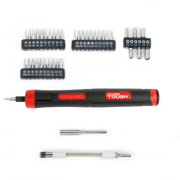 Hyper Tough 4 Volts 45-Piece Rechargeable Precision Screwdriver Set, Model 30009, New