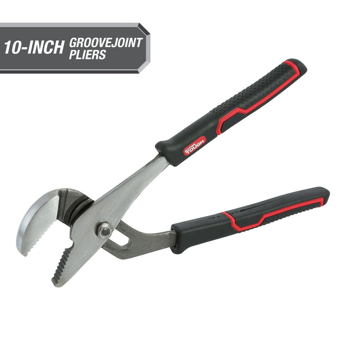 Hyper Tough 10-inch Groove Joint Pliers with Ergonomic Comfort Grips, 5178V