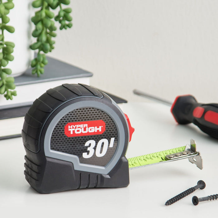 Hyper Tough 30ft. Wide Blade Steel Tape Measure