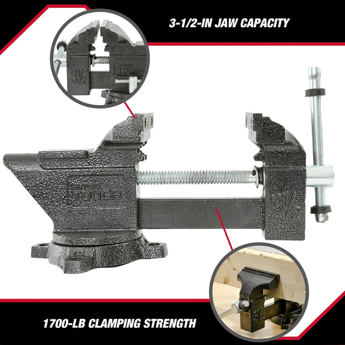 Hyper Tough 3-1/2-Inch Light-Duty Vise, 42935