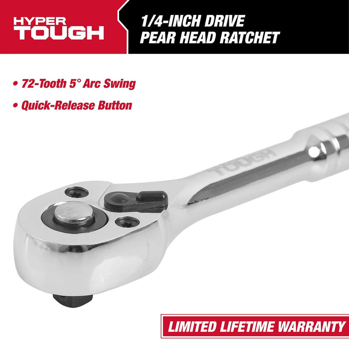 Hyper Tough 1/4-inch Pear Head Ratchet, 5798V