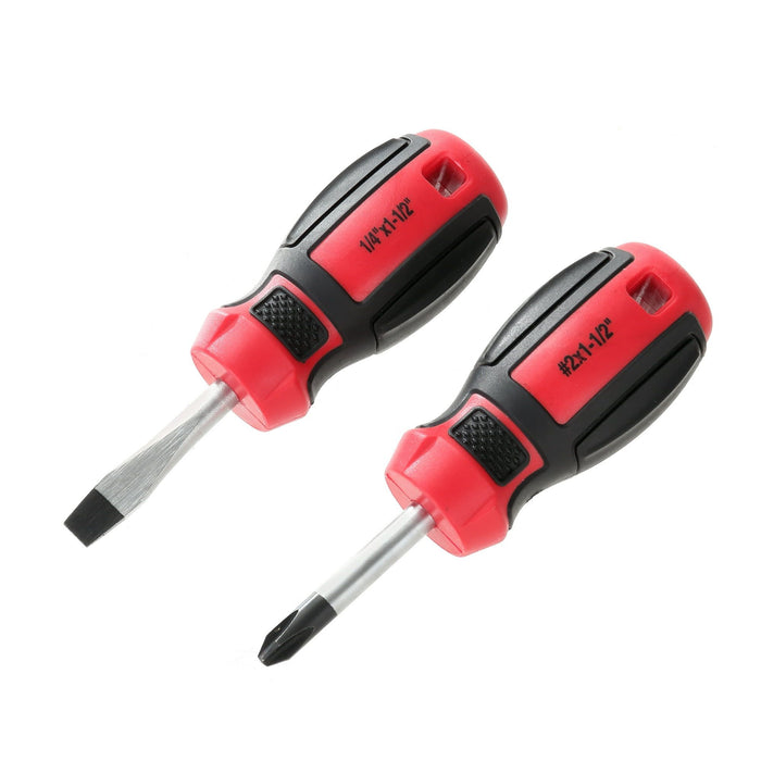 Hyper Tough 2 Piece Stubby Screwdriver Set TS70820N