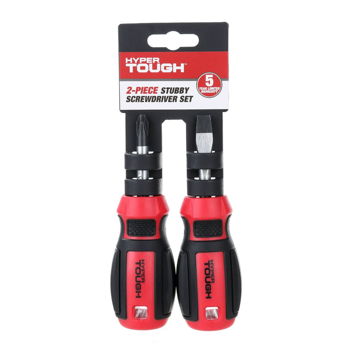 Hyper Tough 2 Piece Stubby Screwdriver Set TS70820N