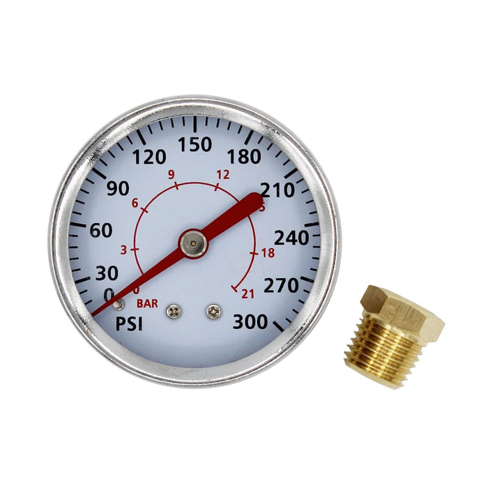 Hyper Tough 300 PSI 2 Inch Pressure Gauge with Adapter