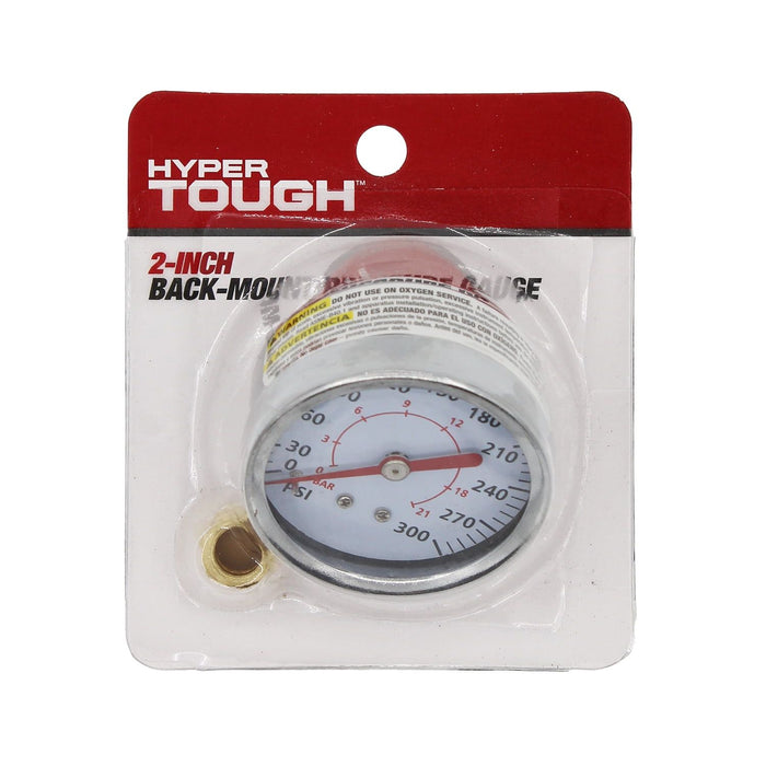 Hyper Tough 300 PSI 2 Inch Pressure Gauge with Adapter