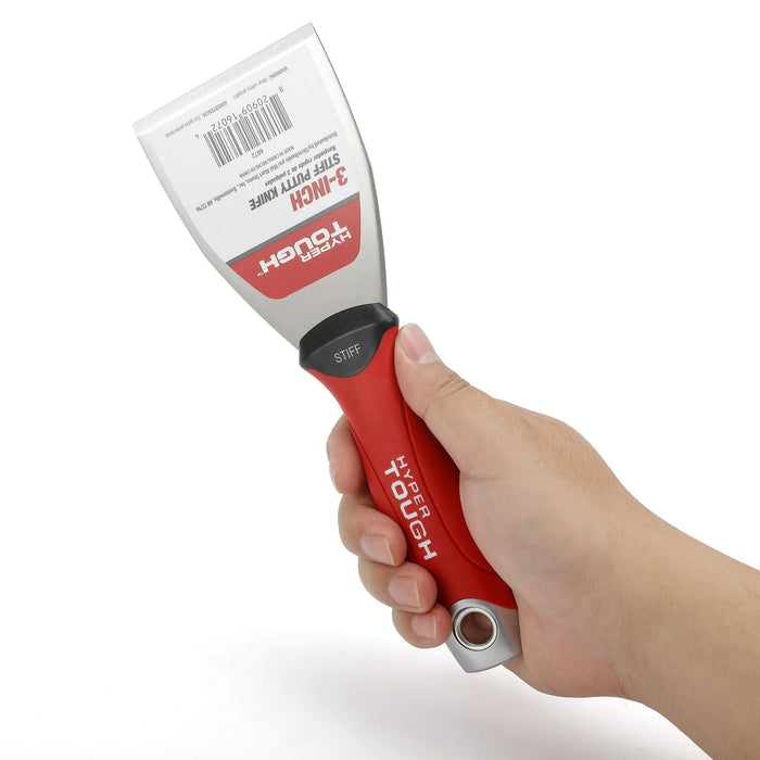 Hyper Tough Anti-Slip Impact and solvent resistant 3-Inch, Stiff metal Putty Knife, 6072