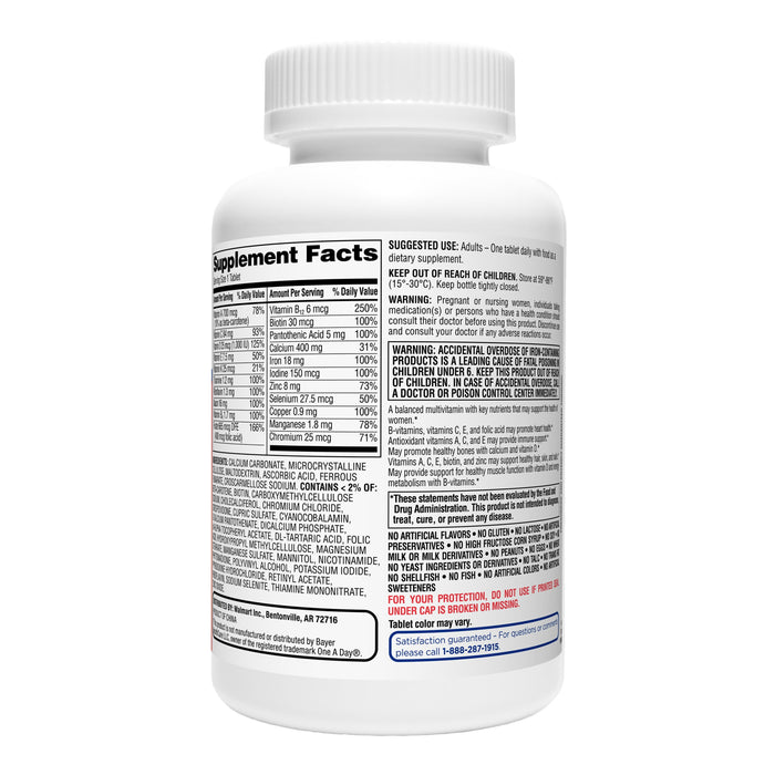 Equate One Daily Women's Tablets Multivitamin/Multimineral Supplement; 200 Count