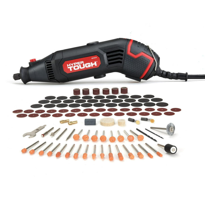 Hyper Tough 1.5 Amp Corded Rotary Tool, Variable Speed with 105 Rotary Accessories & Storage Case, 120 Volts, New Condition