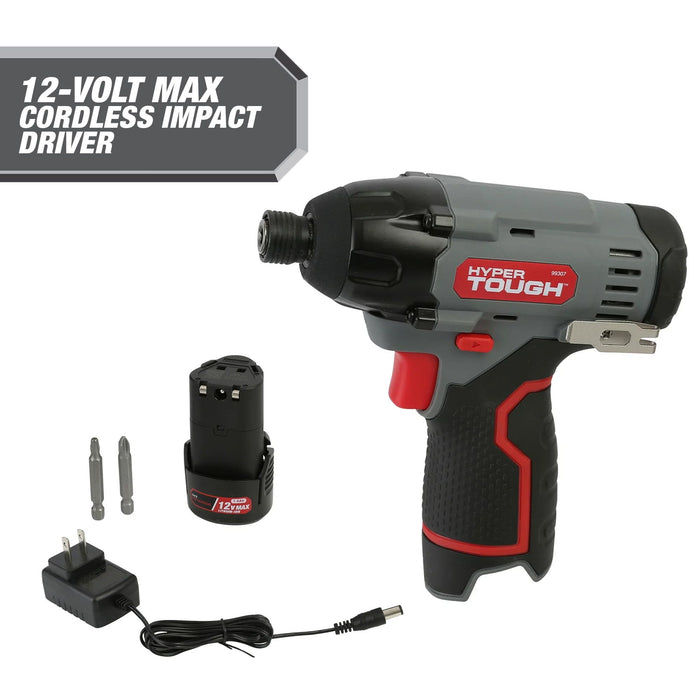 Hyper Tough 12-Volt Cordless Impact Driver Plus 4 Ah Battery