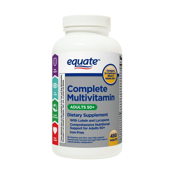 Equate Complete Multivitamin/Multimineral Supplement Tablets; Adults 50+; 450 Count