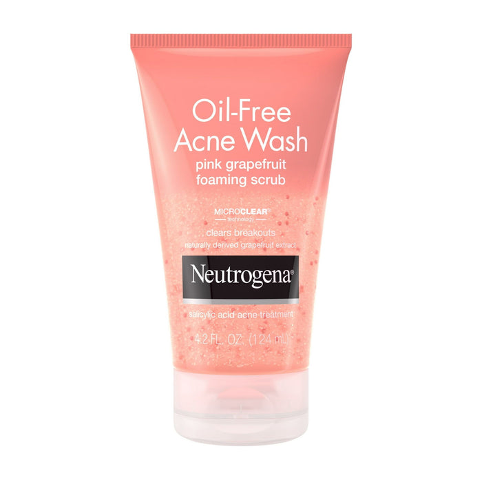 Neutrogena Oil-Free Acne Wash Pink Grapefruit Facial Scrub, 4.2 fl. oz