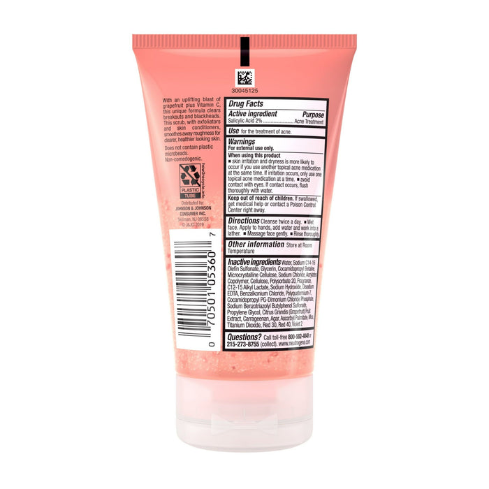 Neutrogena Oil-Free Acne Wash Pink Grapefruit Facial Scrub, 4.2 fl. oz