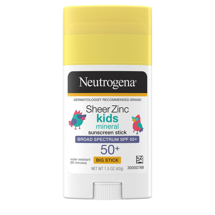 Neutrogena Sheer Zinc Kids Mineral Sunscreen Stick, SPF 50+, 1.5 oz