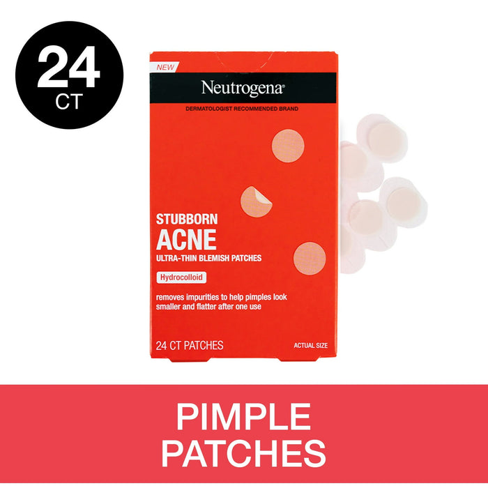 Neutrogena Stubborn Acne Hydrocolloid Acne Treatment Patch, 24 Ct