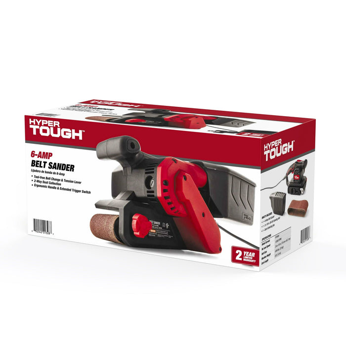 Hyper Tough 6-Amp Belt Sander, 3 x 18-inch, Corded, 2613