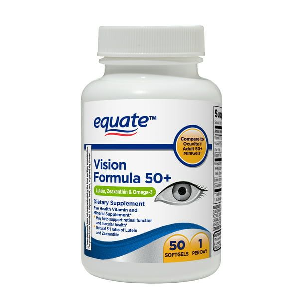 Equate Vision Formula 50+ Softgels Dietary Supplement; 50 Count