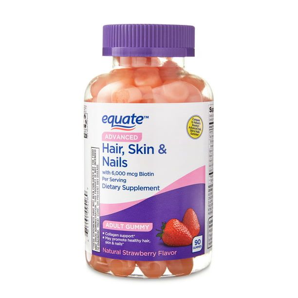 Equate Advanced Hair; Skin & Nails Gummies Dietary Supplement; 90 Count