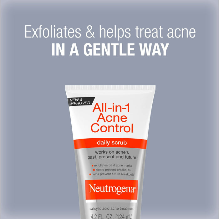 Neutrogena All-In-1 Acne Control Daily Facial Acne Scrub, 4.2 fl. oz