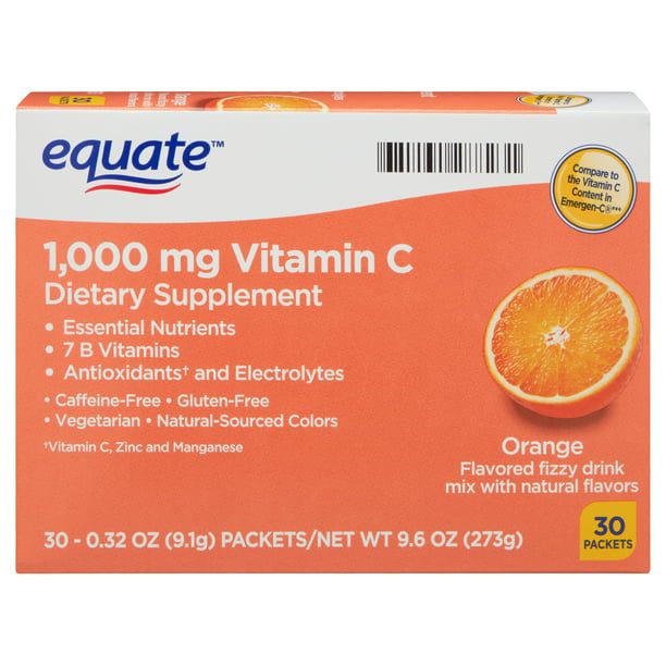 Equate 1000 mg Vitamin C Supplement; Orange Flavor; 30 Count