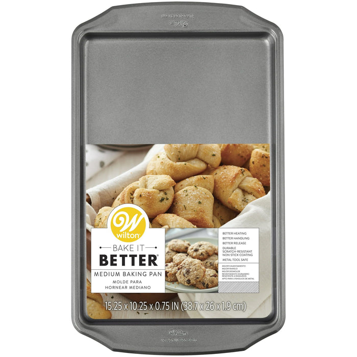 Wilton Bake It Better Steel Non-Stick Medium Cookie Sheet, 10 x 15-inch