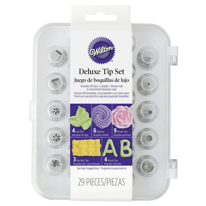 Wilton Deluxe Decorating Tip Set, 29-Piece, Stainless Steel and Plastic