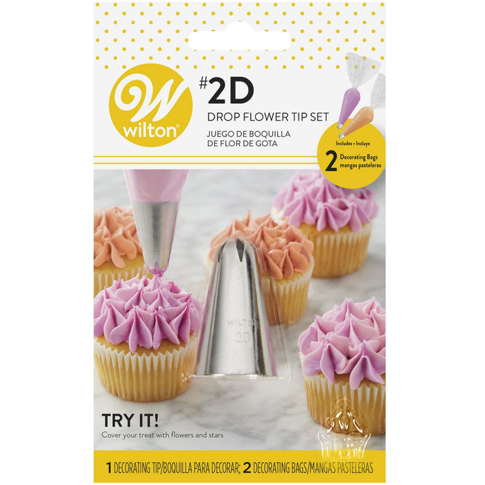 Wilton 2D Drop Flower Decorating Tip Set, 3-Piece