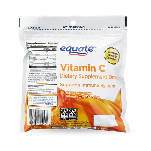 Equate Vitamin C Dietary Supplement Drops; 80 Count