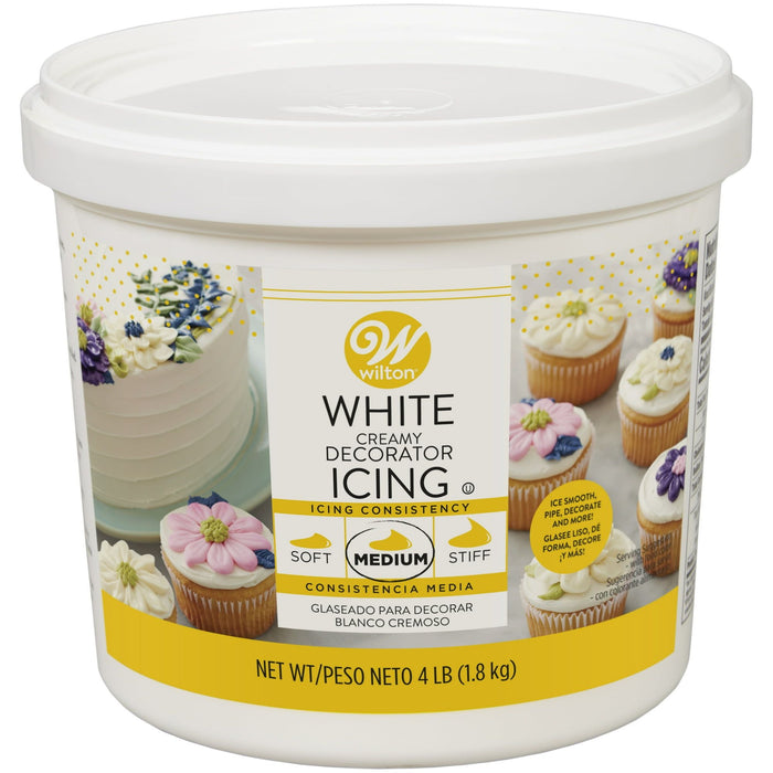 Wilton Creamy White Decorator Cake Frosting, Vanilla Flavored, 4 lb.