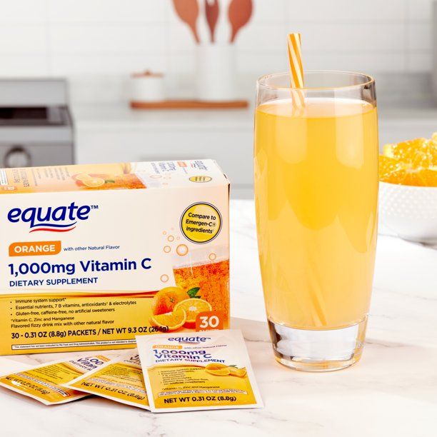 Equate 1000mg Vitamin C Powder Immune Support Drink Mix; 30 Count