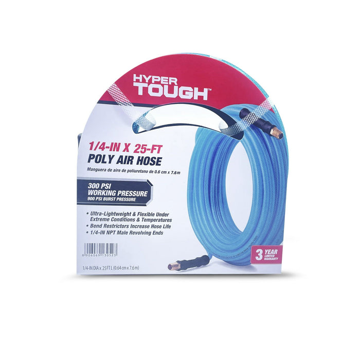 Hyper Tough 1/4"x25' Poly Air Hose - All Weather Flexible