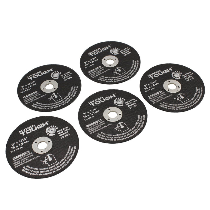 Hyper Tough 25,000 RPM 3 Inch Cut-Off Disc Set 5 Pack