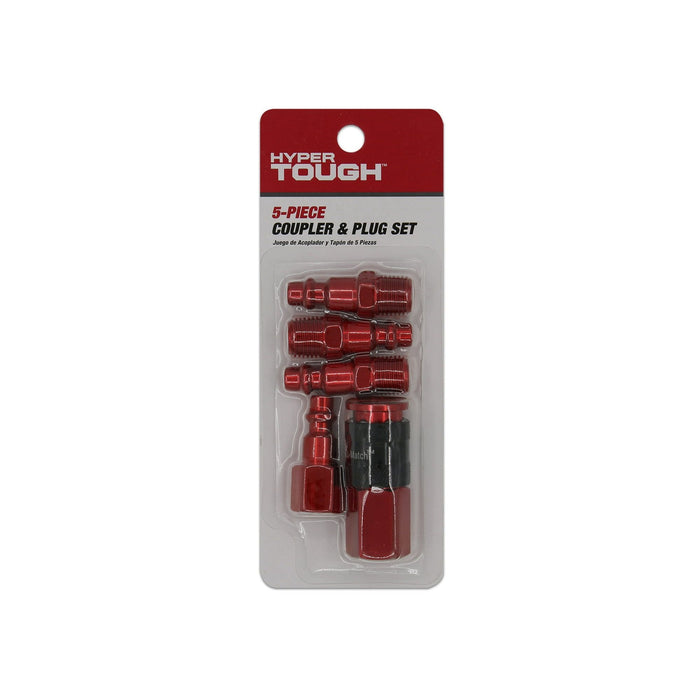 Hyper Tough 40 CFM Red Aluminum I/M Coupler & Plug Set 5 Piece Fittings