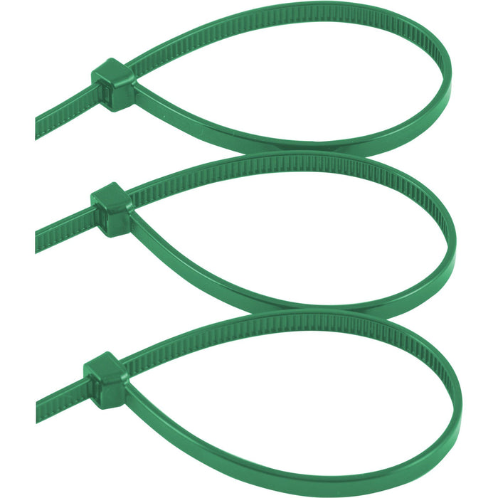 Hyper Tough 8in. Green Zip Ties 100 Pack, 75lb. Tensile Strength, Nylon Mount Cable Ties, Resealable Bag, 38103