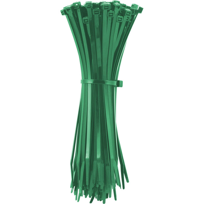 Hyper Tough 8in. Green Zip Ties 100 Pack, 75lb. Tensile Strength, Nylon Mount Cable Ties, Resealable Bag, 38103