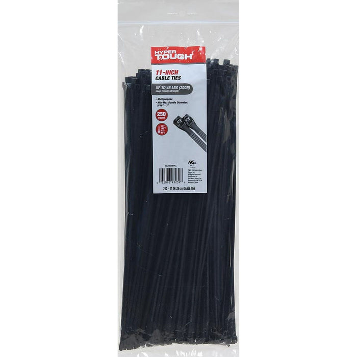 46-210UVBWCC Hyper Tough 11" Cable Ties UVB 45lb 250/Bag 15/Case