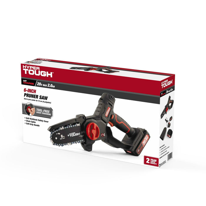 Hyper Tough 20-Volt 6-inch Mini Chainsaw with Battery and Charger, HT13-401-003-03