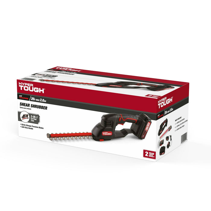 Hyper Tough 20V Cordless 5" Shear/ 9" Shrubber, with Battery and Charger; HT13-401-003-02