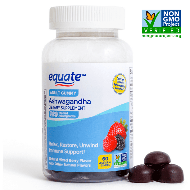 Equate Ashwagandha Vegetarian Gummy Supplement; 60 Count