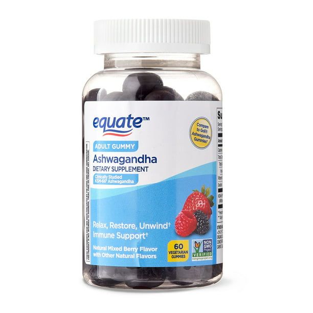 Equate Ashwagandha Vegetarian Gummy Supplement; 60 Count