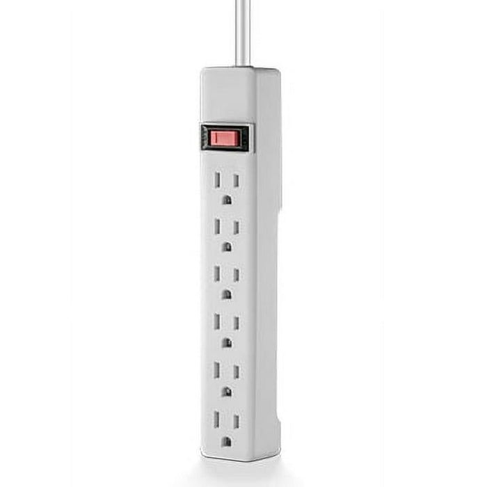 Hyper Tough Indoor 6-Outlet Power Strip with 8ft Cord, 15A ,White