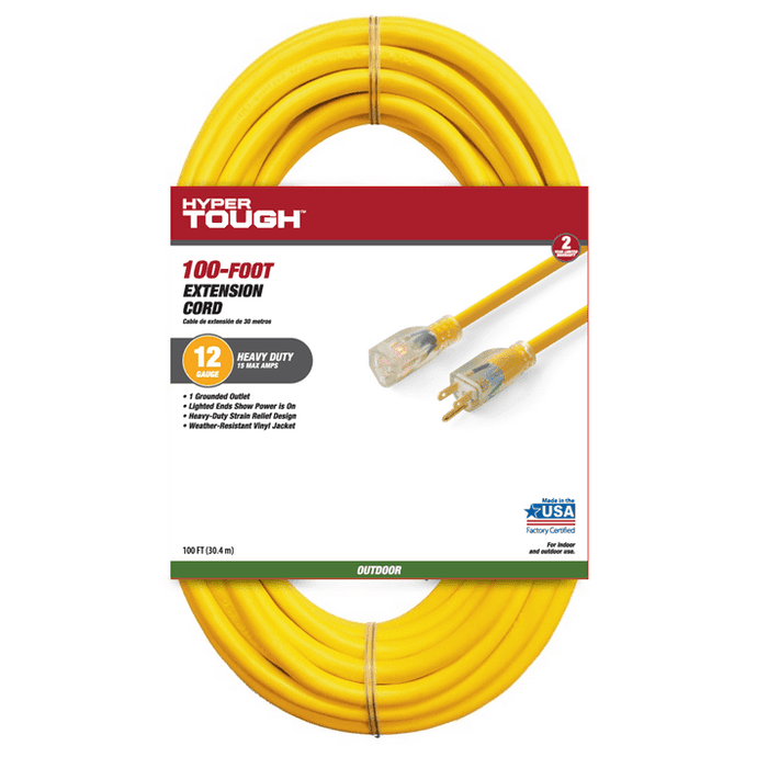 Hyper Tough 12/3 Heavy Duty 100-foot Extension Cords