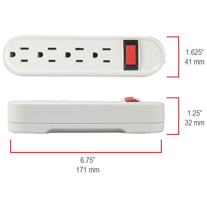 Hyper Tough 3-Piece Power Strip Set Included 4-Outlet Strip and 6 & 3-Outlet Wall Block, White