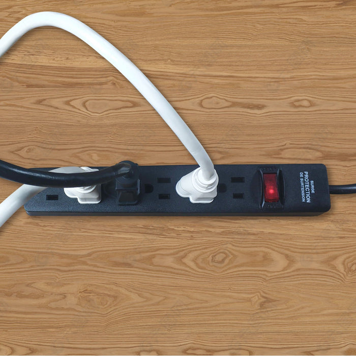 Hyper Tough 6-Outlet 2.5ft Surge Strip 500-Joule Protection, Black