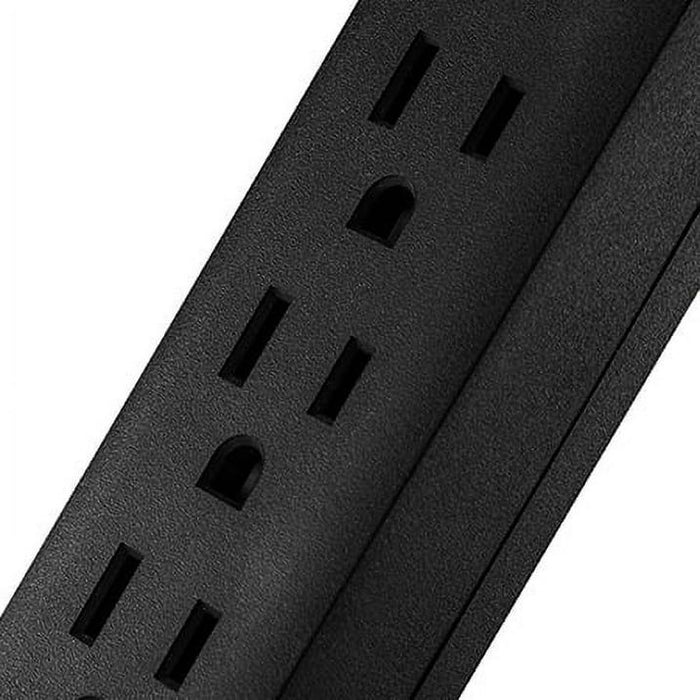 Hyper Tough Indoor 6-Outlet Power Strip with 8ft Cord, 15A,125V, Black