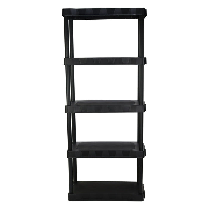 Hyper Tough 13.88"D x 30"W x 73.9"H 5-Shelf Plastic Garage Shelves, Black