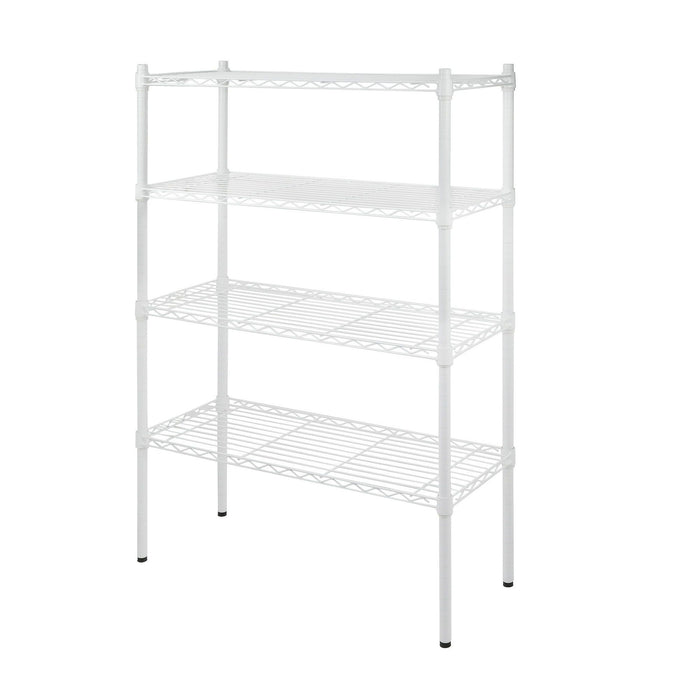 Hyper Tough 4-Tier Wire Shelf Unit, White, Garage Storage, Storage Rack, Adult