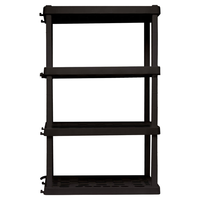 Hyper Tough Large 4-Tier Plastic Storage Unit, W36 x D18 x H56" Interlocking Multipurpose Home Storage Racks Organizer, Black