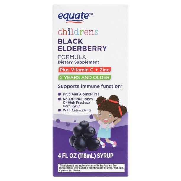 Equate Children's Black Elderberry Syrup with Vitamin C and Zinc; 4 fl oz