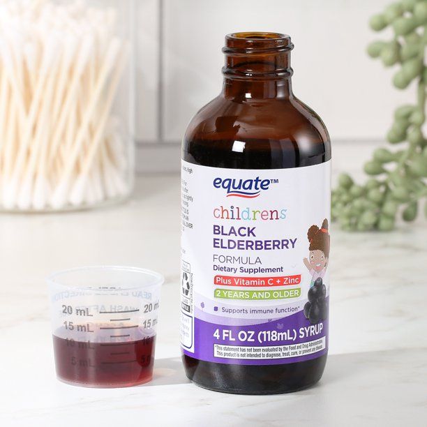 Equate Children's Black Elderberry Syrup with Vitamin C and Zinc; 4 fl oz