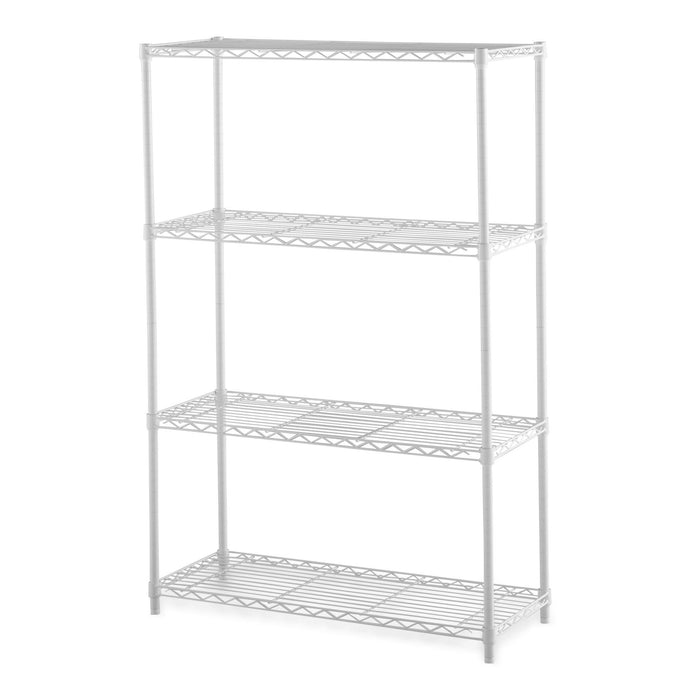 Hyper Tough White Wire Shelf 4-Tier 54"H x 36"W x 14"D, 1400lbs Total Capacity